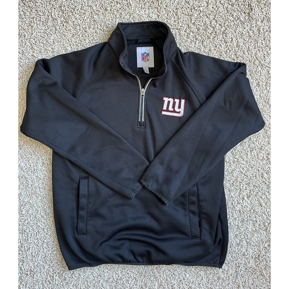 New York Giants Black NFL Pullover Men's Medium 1/4 Quarter Zip Sweatshirt